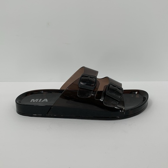 MIA Jewel Jelly slide sandals black double strap buckle shoe waterproof 9 - Picture 4 of 6